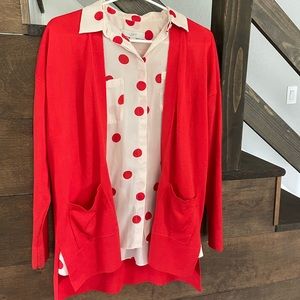 Loft blouse and cardigan small